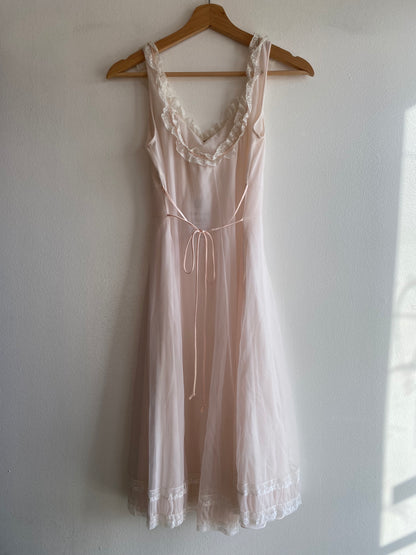 Vintage 60's Blush Pink Slip Dress