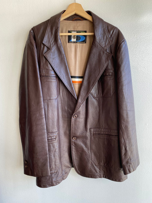 Vintage 1970’s Leather Blazer Coat