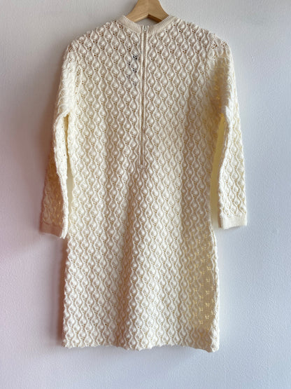 Vintage 70's White Crochet Midi Dress - La Lovely Vintage 