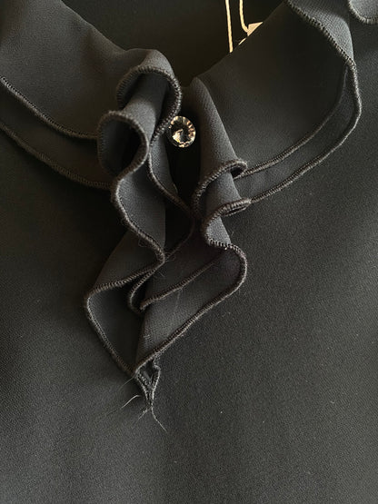 Vintage 90's S.L. Fashions Black Ruffle Dress