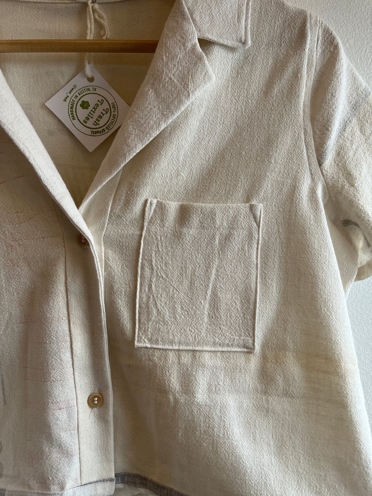 Trash Textiles - Handmade Antique Feedsack Button-Up Shirt