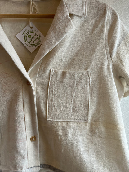 Trash Textiles - Handmade Antique Feedsack Button-Up Shirt