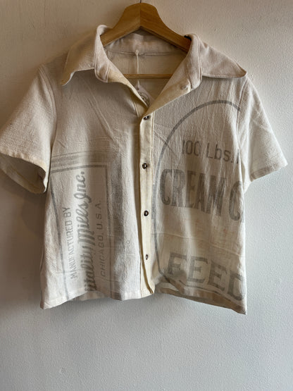 Trash Textiles - Handmade Antique Feedsack Button-Up Shirt