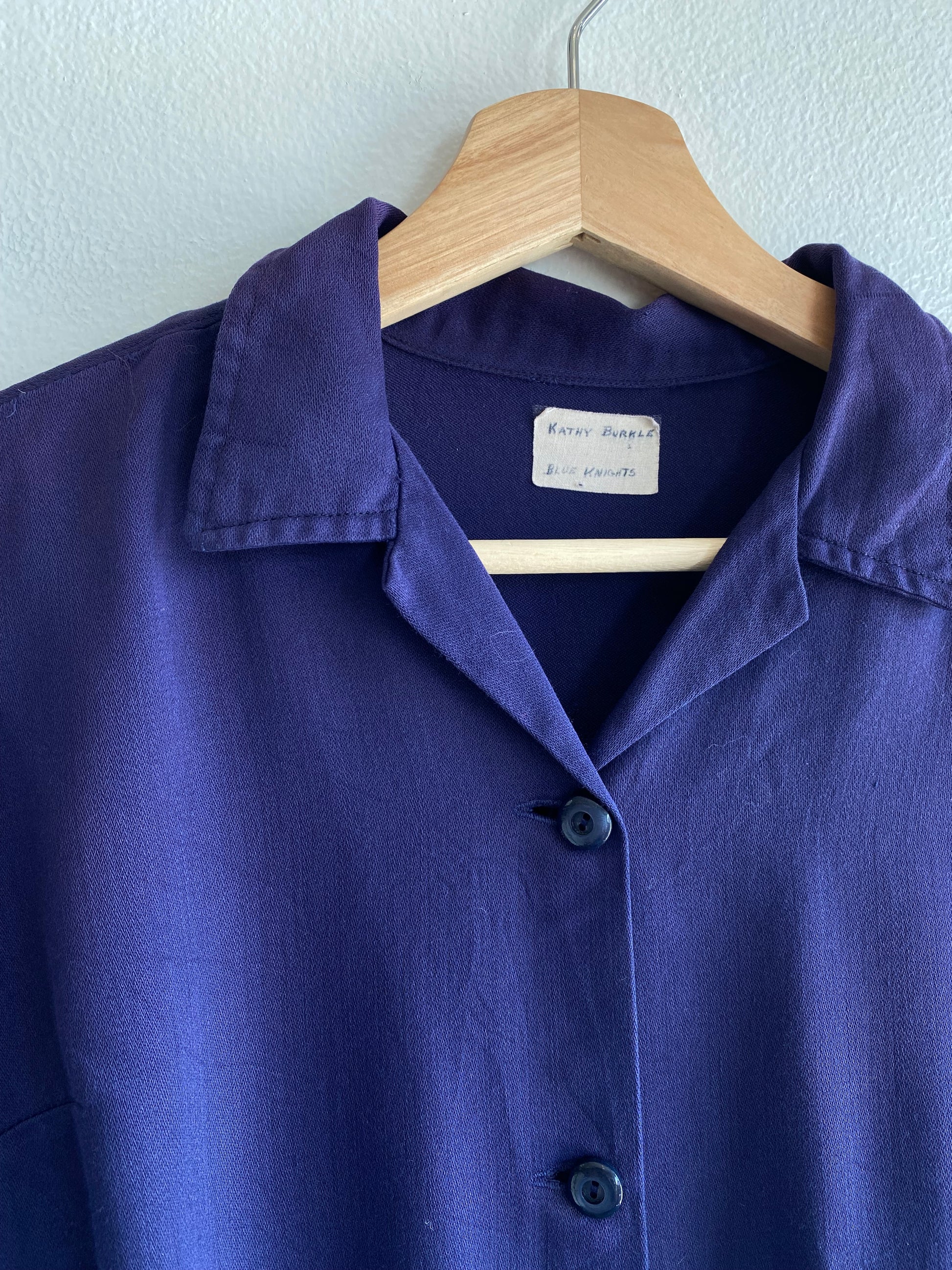 Vintage 1950/60’s Cropped Rayon Button-Up Shirt - La Lovely Vintage 
