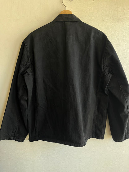 Vintage 1970’s Black Herringbone Twill French Chore Coat