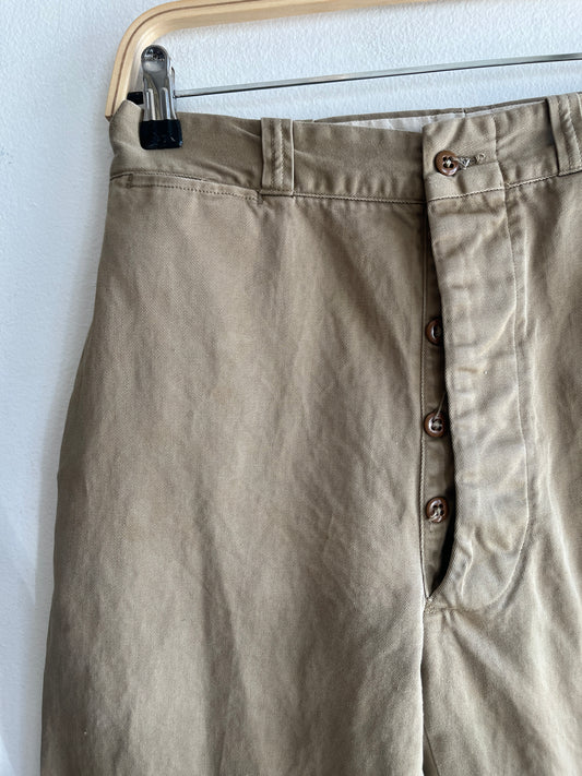 Vintage 1940’s Khaki Military Trousers