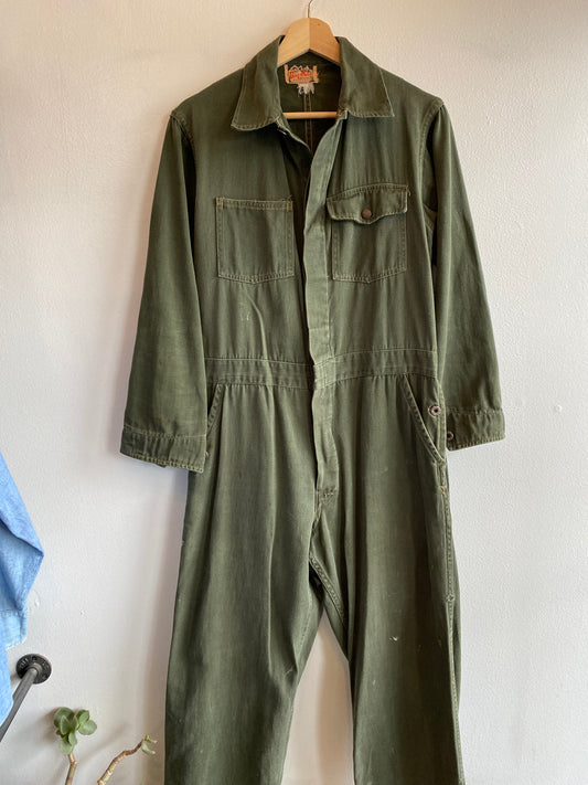 Vintage 1940’s Big Horn Olive Twill Coveralls