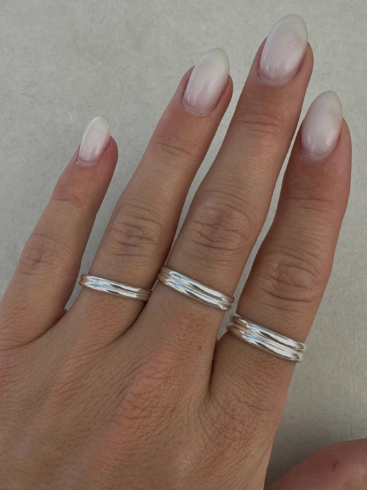 Breezi Mae - Double Band Stacker Ring - La Lovely Vintage 