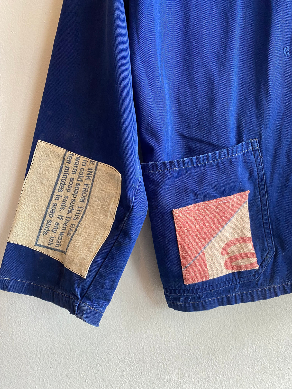 Vintage Patched Cobalt Blue Chore Coat