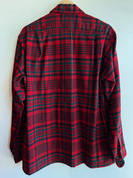 Vintage 1960’s Pendleton Loop Collar Button-Up Flannel Shirt - La Lovely Vintage 