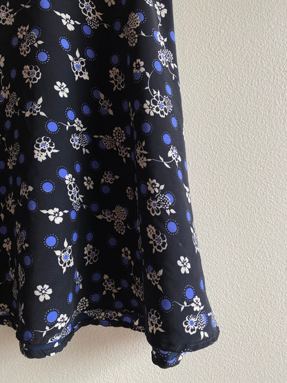 Vintage 90's American Outpost Navy Floral Mini Skirt - La Lovely Vintage 
