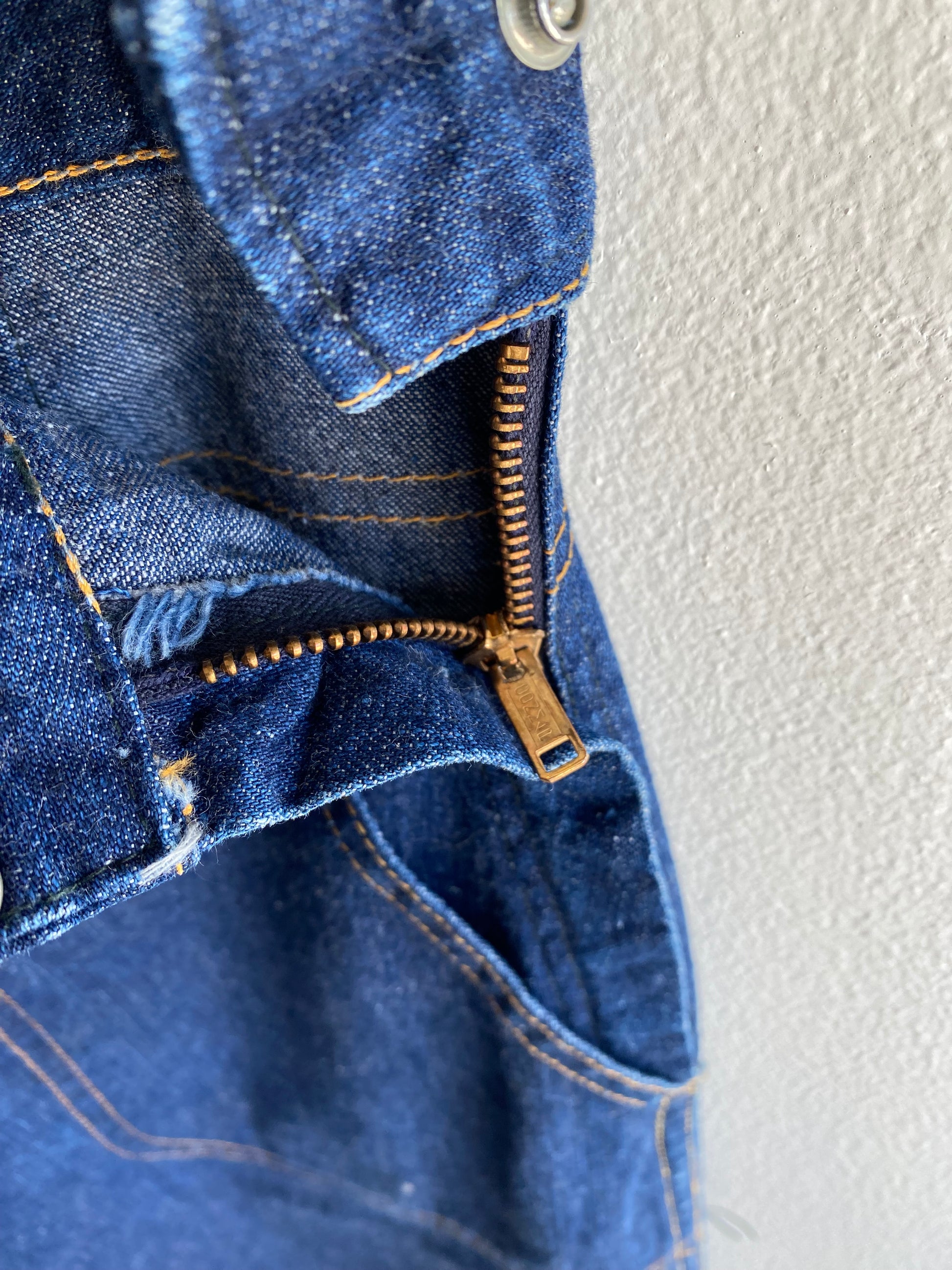 Vintage 1940/1950’s Crown One-Wash Denim Side Zip Jeans - La Lovely Vintage 