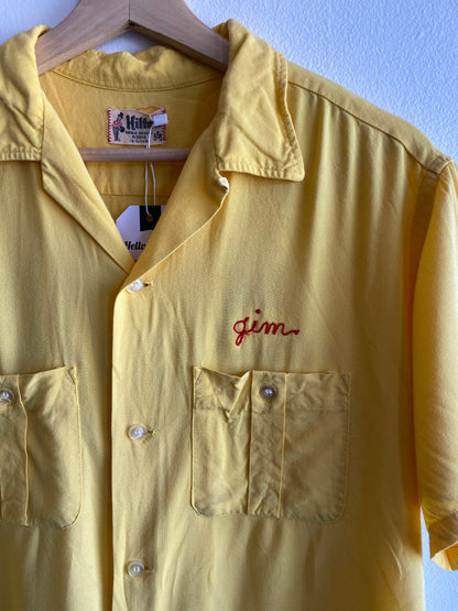 Vintage 1950’s Hilton Embroidered Rayon Button-Up Bowling Shirt
