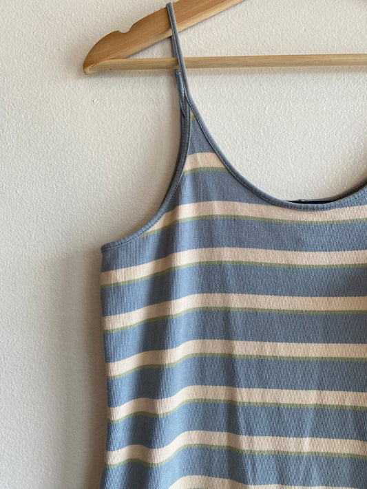 Vintage 90's Blue & White Striped Ralph Lauren Maxi Dress - La Lovely Vintage 