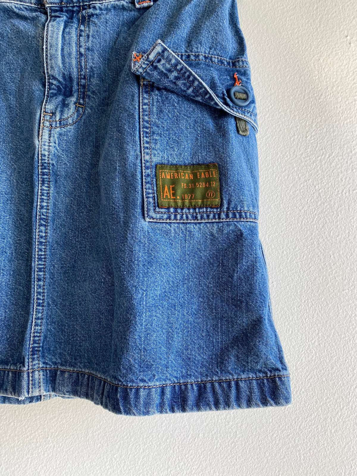 Vintage Y2K AE Denim Mini Cargo Skirt