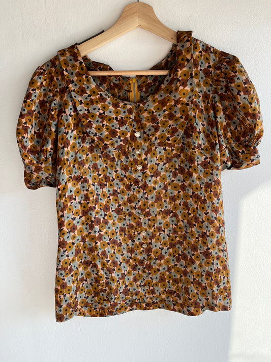 Vintage 1970’s Abstract Floral Blouse - La Lovely Vintage 