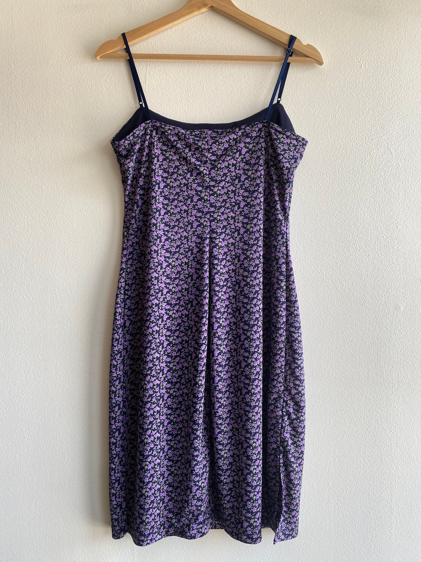 Vintage 90's City Triangles Navy and Purple Floral Mini Dress