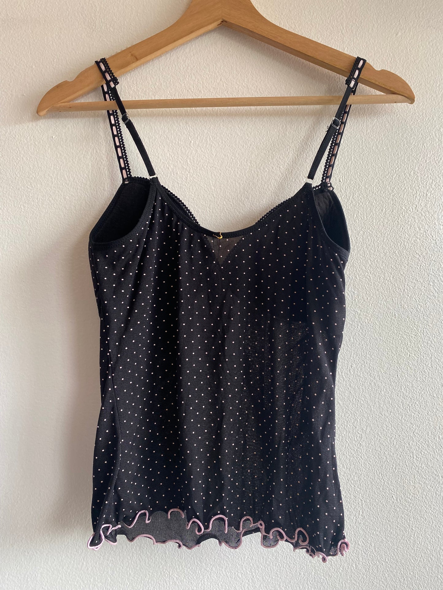 Vintage Warners Y2K Polka Dot Mesh Tank Top