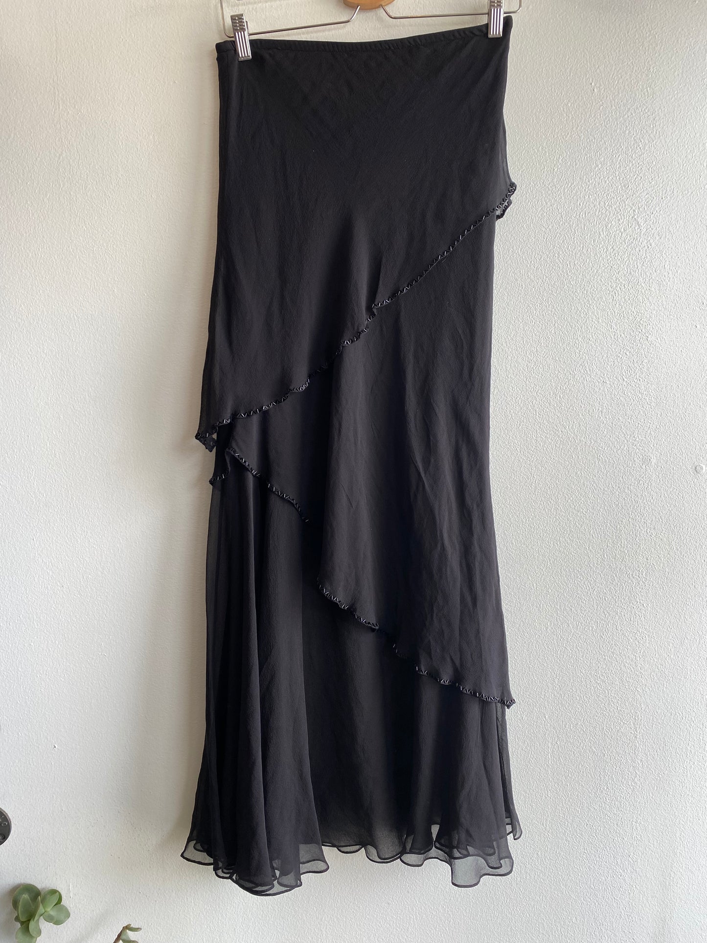 Vintage 90's Marina Black Beaded Midi Skirt