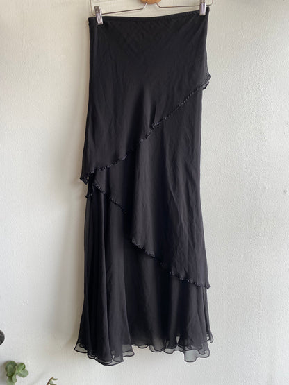 Vintage 90's Marina Black Beaded Midi Skirt