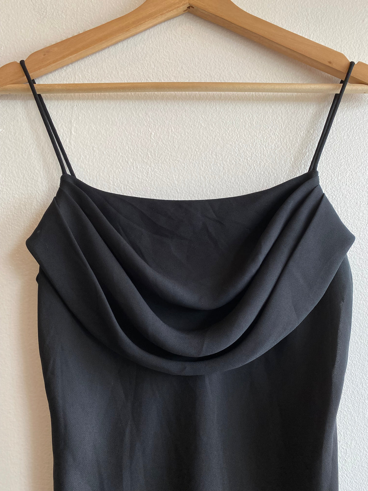 Vintage 90's Black Cowl Neck Knee-Length Dress