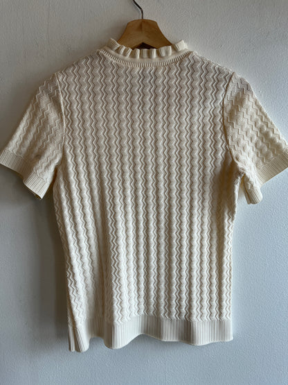 Vintage 1980’s Short Sleeve Tie-Neck Sweater