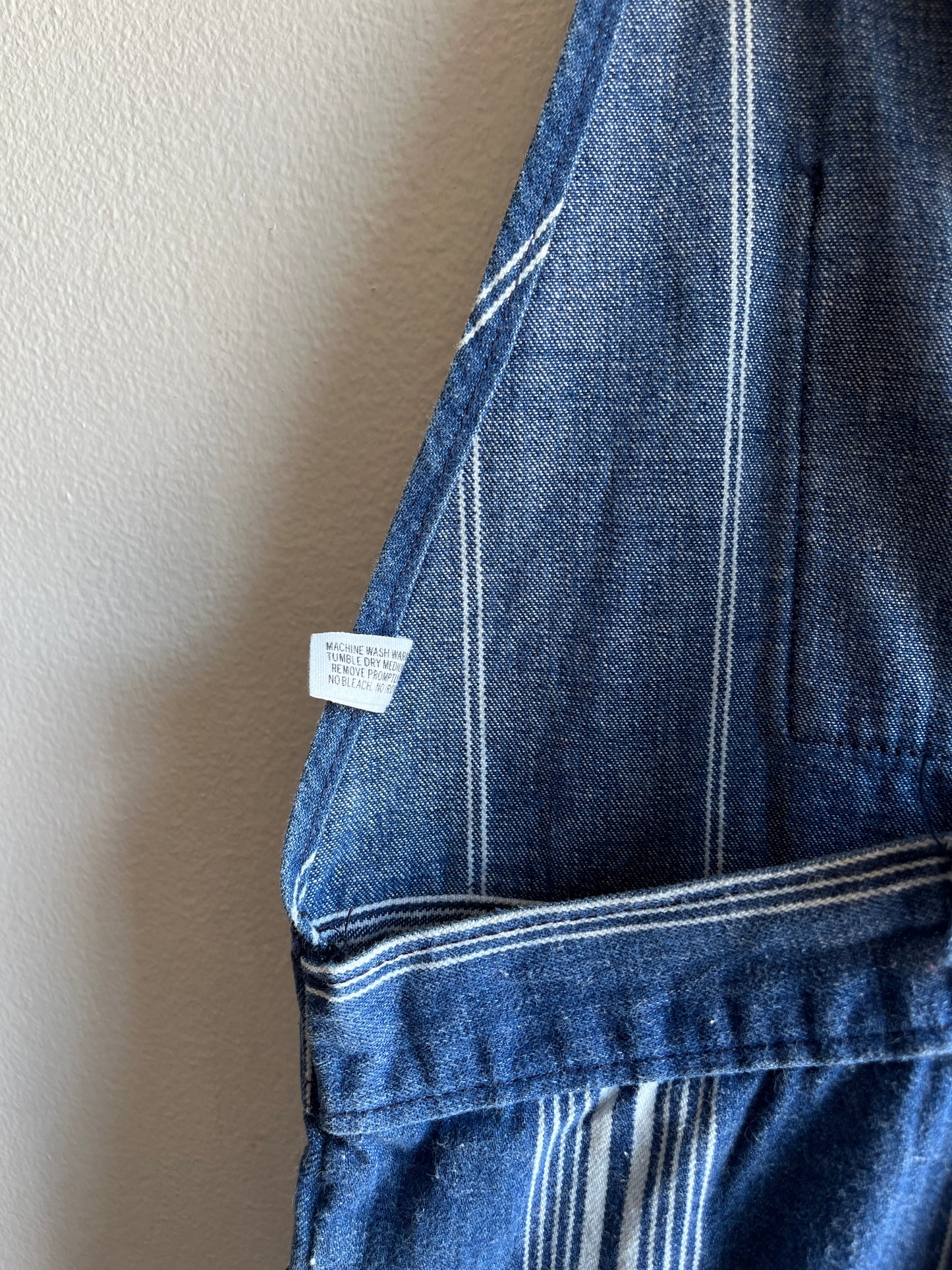 Vintage 1970’s Osh Kosh Striped Denim Low-Back Overalls