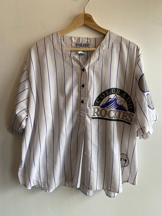 Vintage 1990’s Colorado Rockies Pajama Jersey Shirt - La Lovely Vintage 