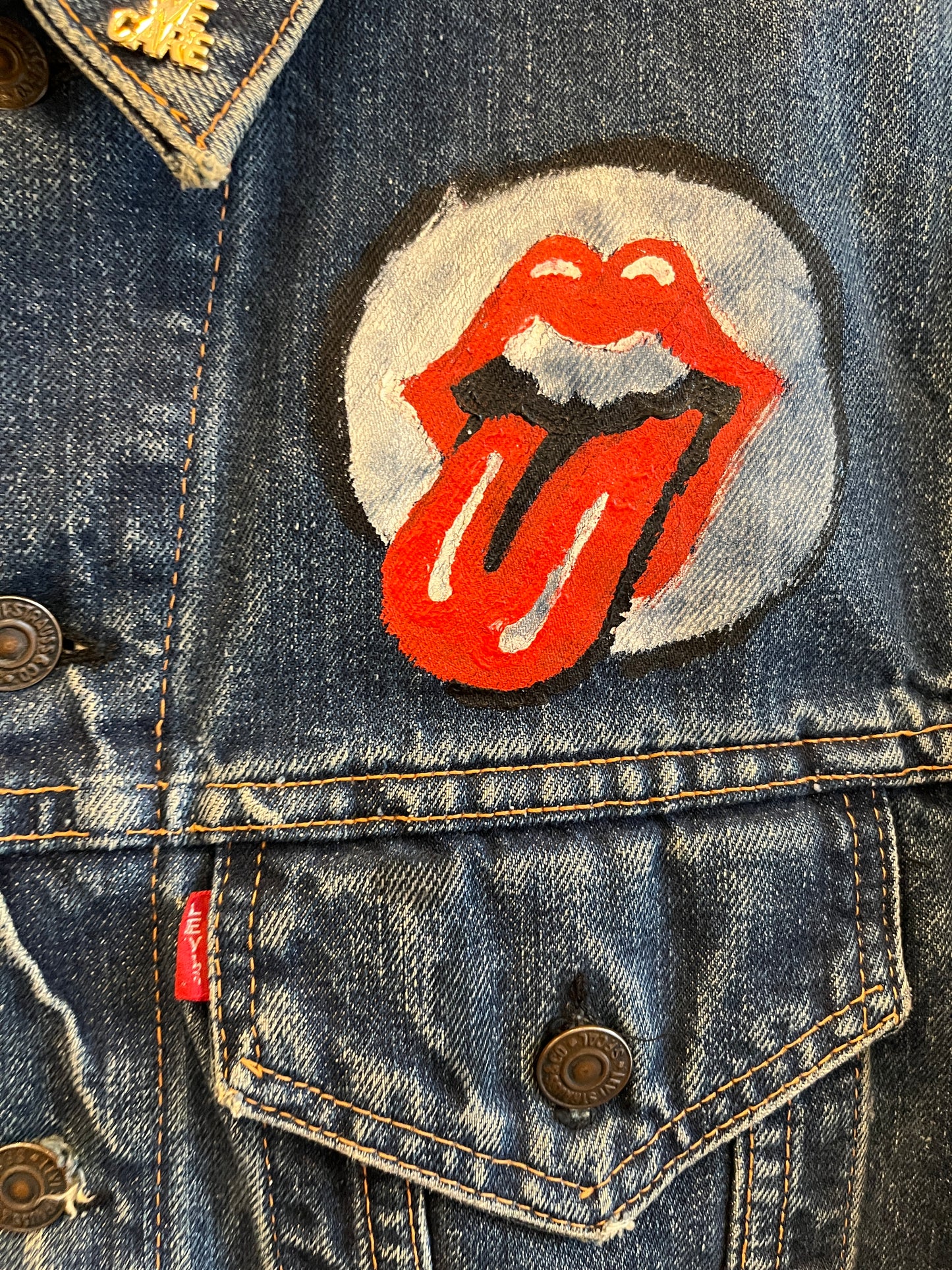 Vintage 1960/70’s Levi’s “Big E” Painted Denim Trucker Jacket