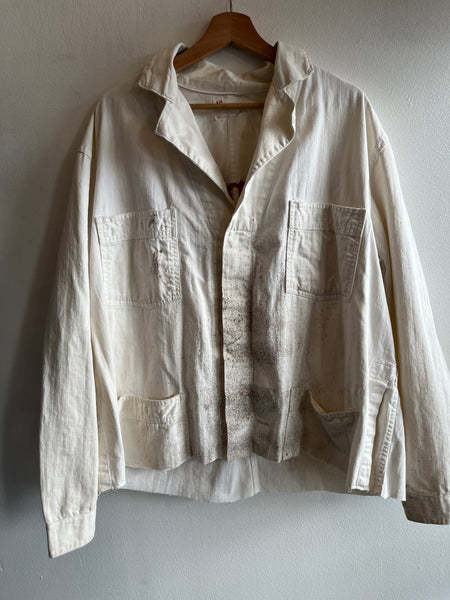 Vintage 1950’s White Chain Stitched Chore Coat