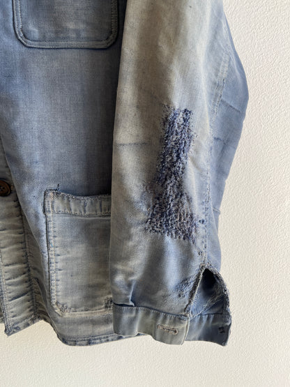 Vintage 1950’s Moleskin Repaired French Chore Coat