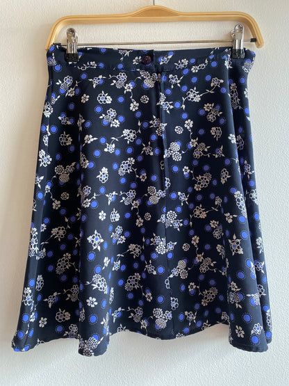 Vintage 90's American Outpost Navy Floral Mini Skirt - La Lovely Vintage 