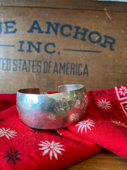 Vintage Hammered Sterling Silver Cuff