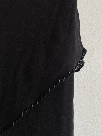 Vintage 90's Marina Black Beaded Midi Skirt