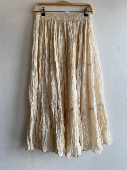 Vintage 90's Boho Cream Maxi Skirt