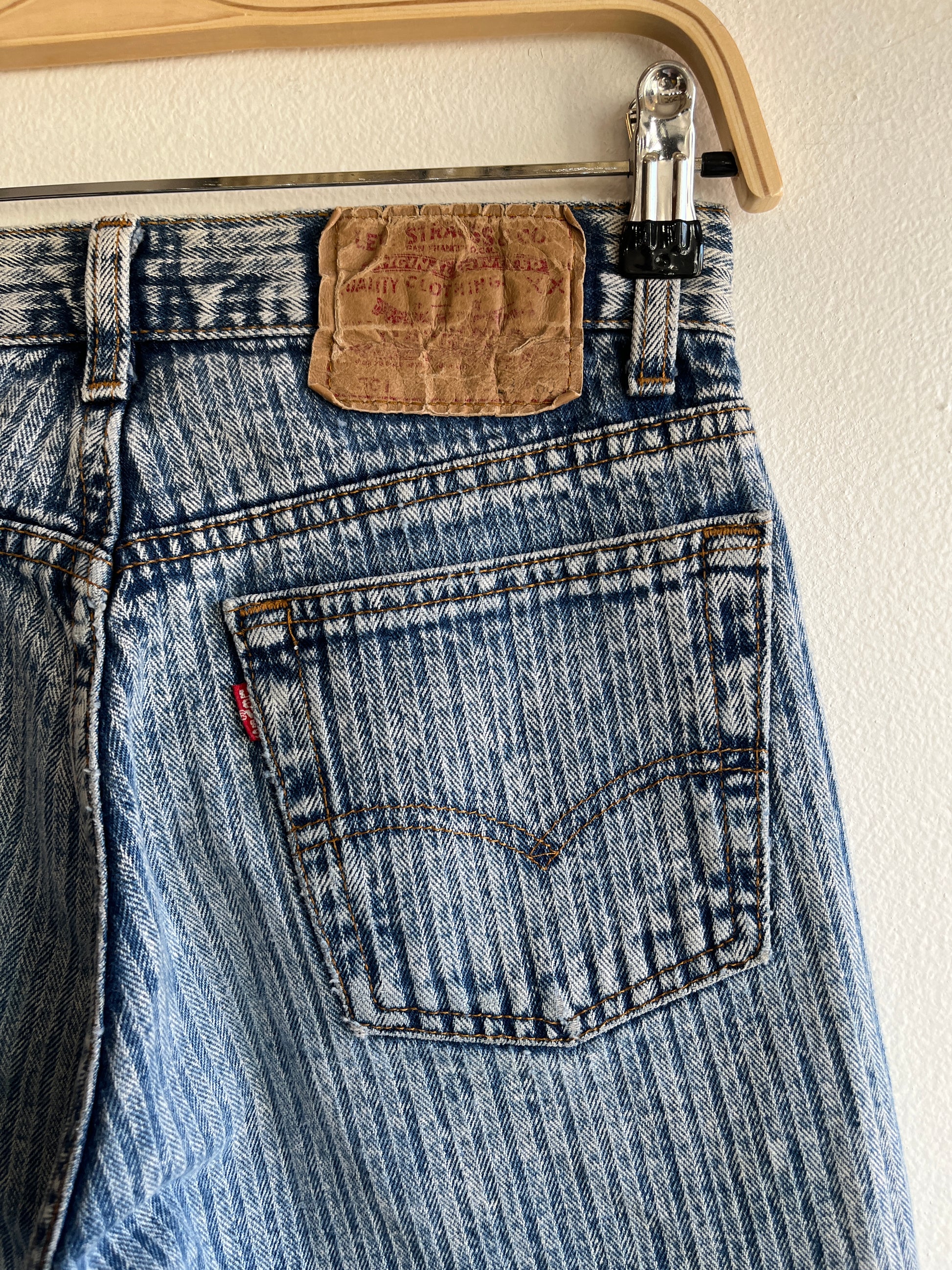 Vintage 1980’s Levi’s 501 Herringbone Denim Jeans - La Lovely Vintage 