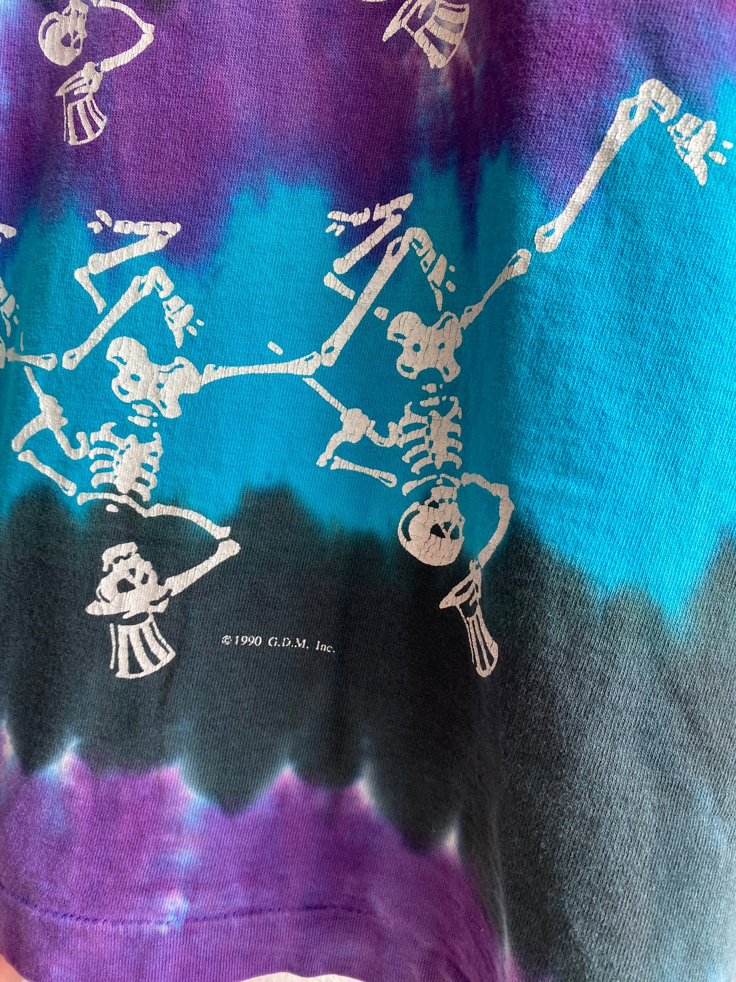 Vintage 1990 Grateful Dead “Skeleton Spiral” Tie Dye T-Shirt