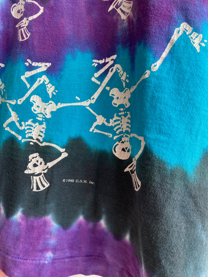 Vintage 1990 Grateful Dead “Skeleton Spiral” Tie Dye T-Shirt