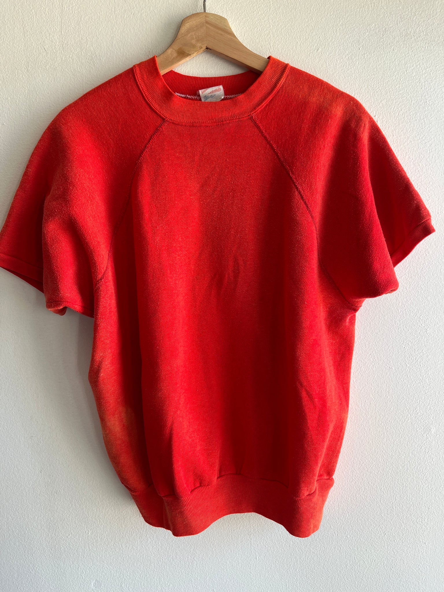Vintage 1970’s Sunfaded Red Short-Sleeved Sweatshirt