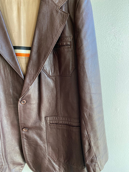 Vintage 1970’s Leather Blazer Coat