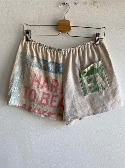 Trash Textiles - Handmade Antique Feedsack Shorts
