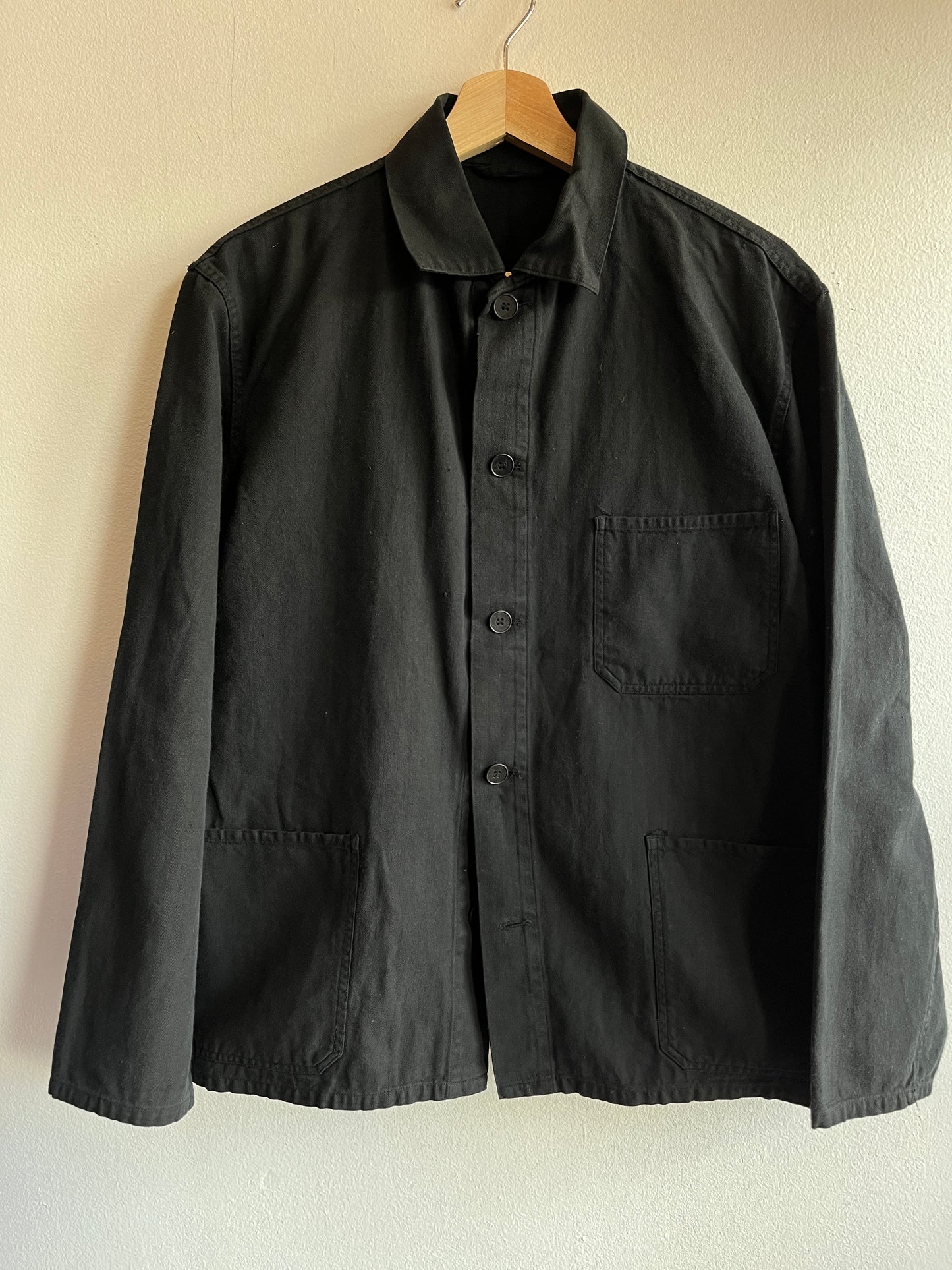 Vintage 1970’s French Black HBT Chore Coat - La Lovely Vintage 