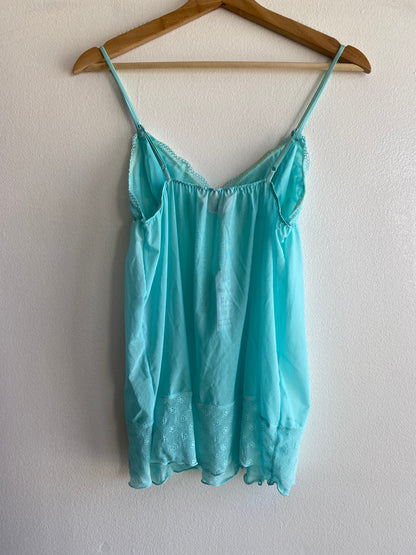 Vintage Y2K Victoria's Secret Teal Mesh Cami
