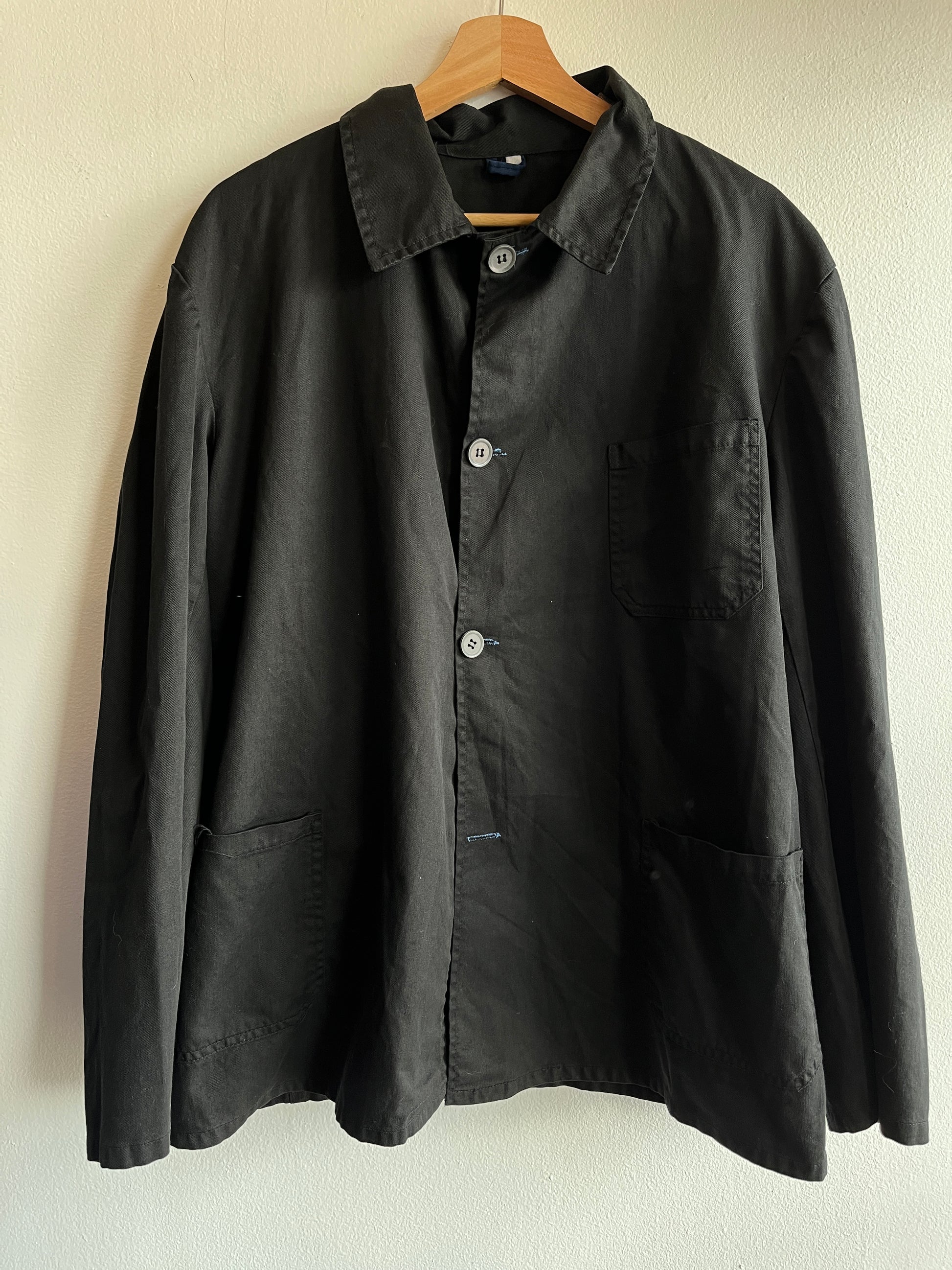 Vintage 1970’s French Black Chore Coat - La Lovely Vintage 