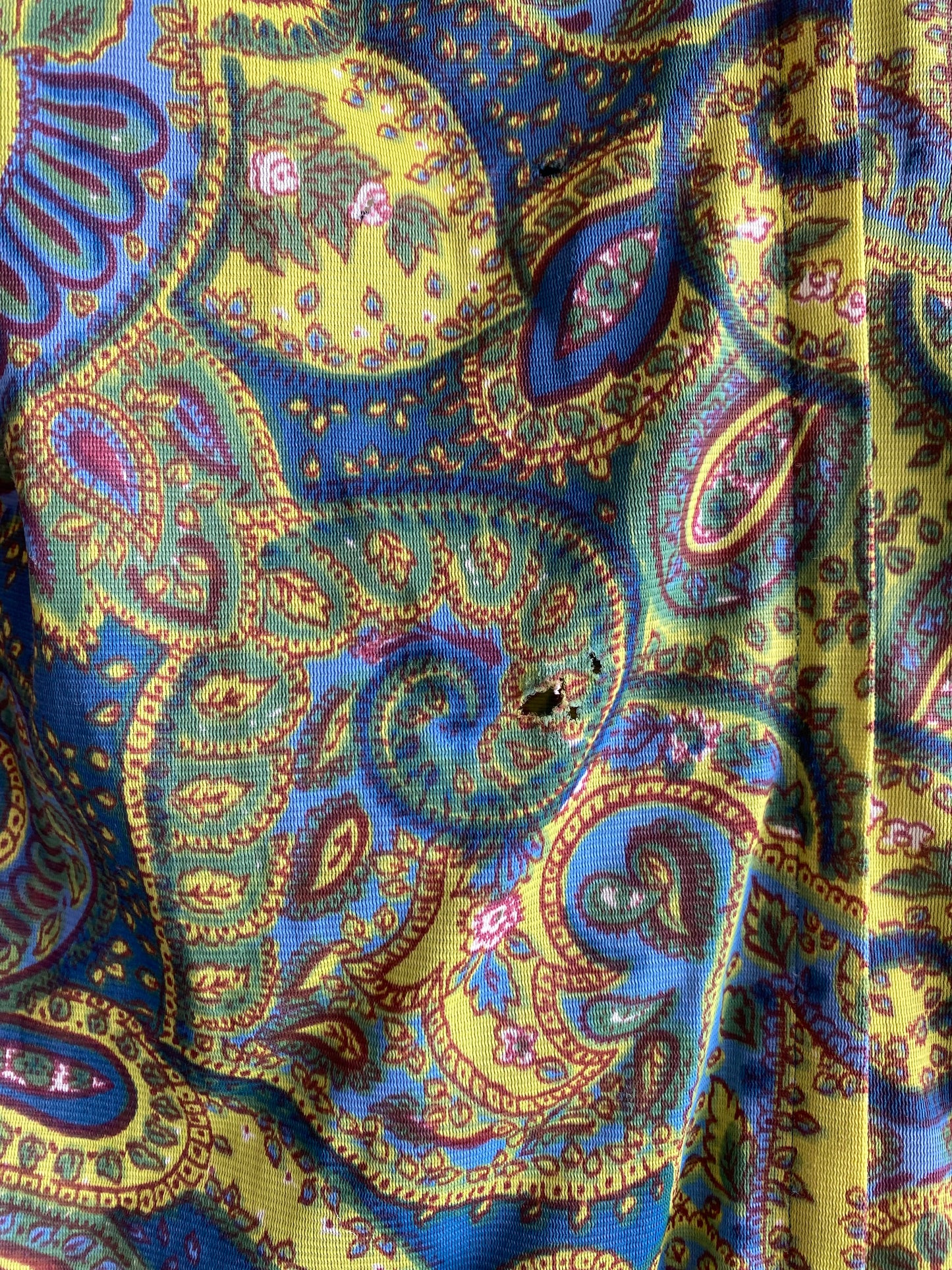 Vintage 60's Green Tone Paisley Mini Dress