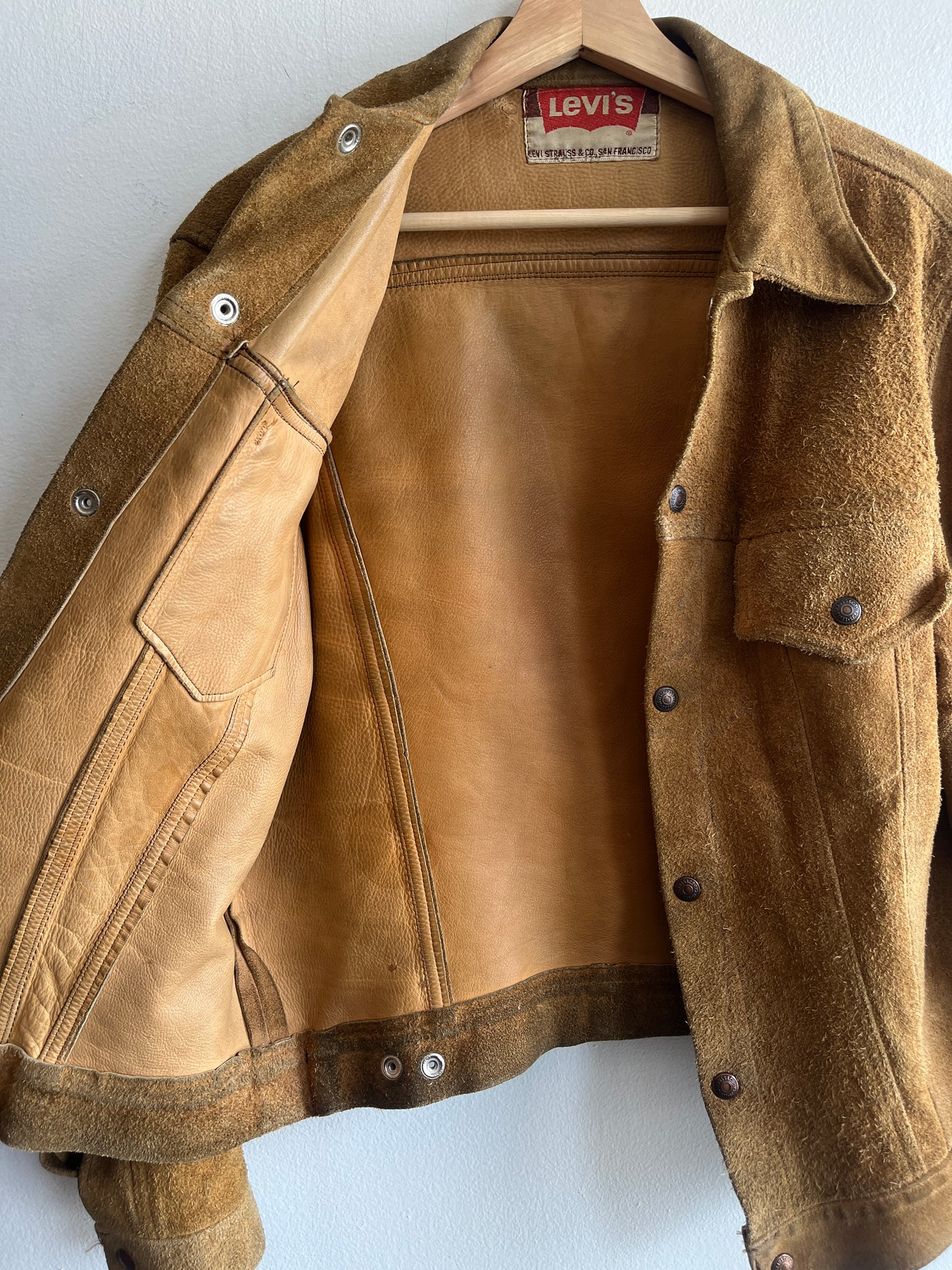Vintage 1970’s Levi’s “Big E” Suede Trucker Jacket
