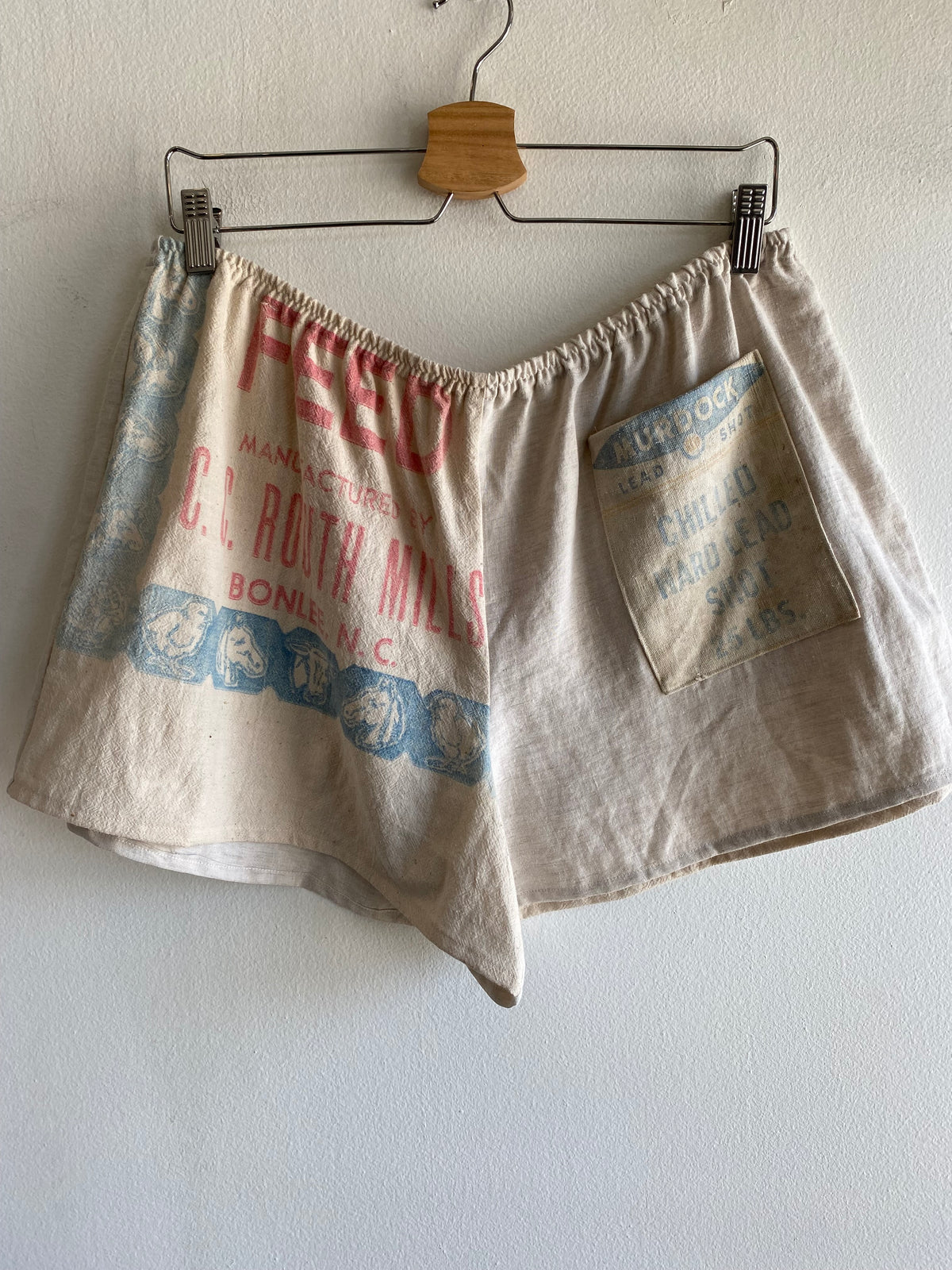 Trash Textiles - Handmade Antique Feedsack Shorts