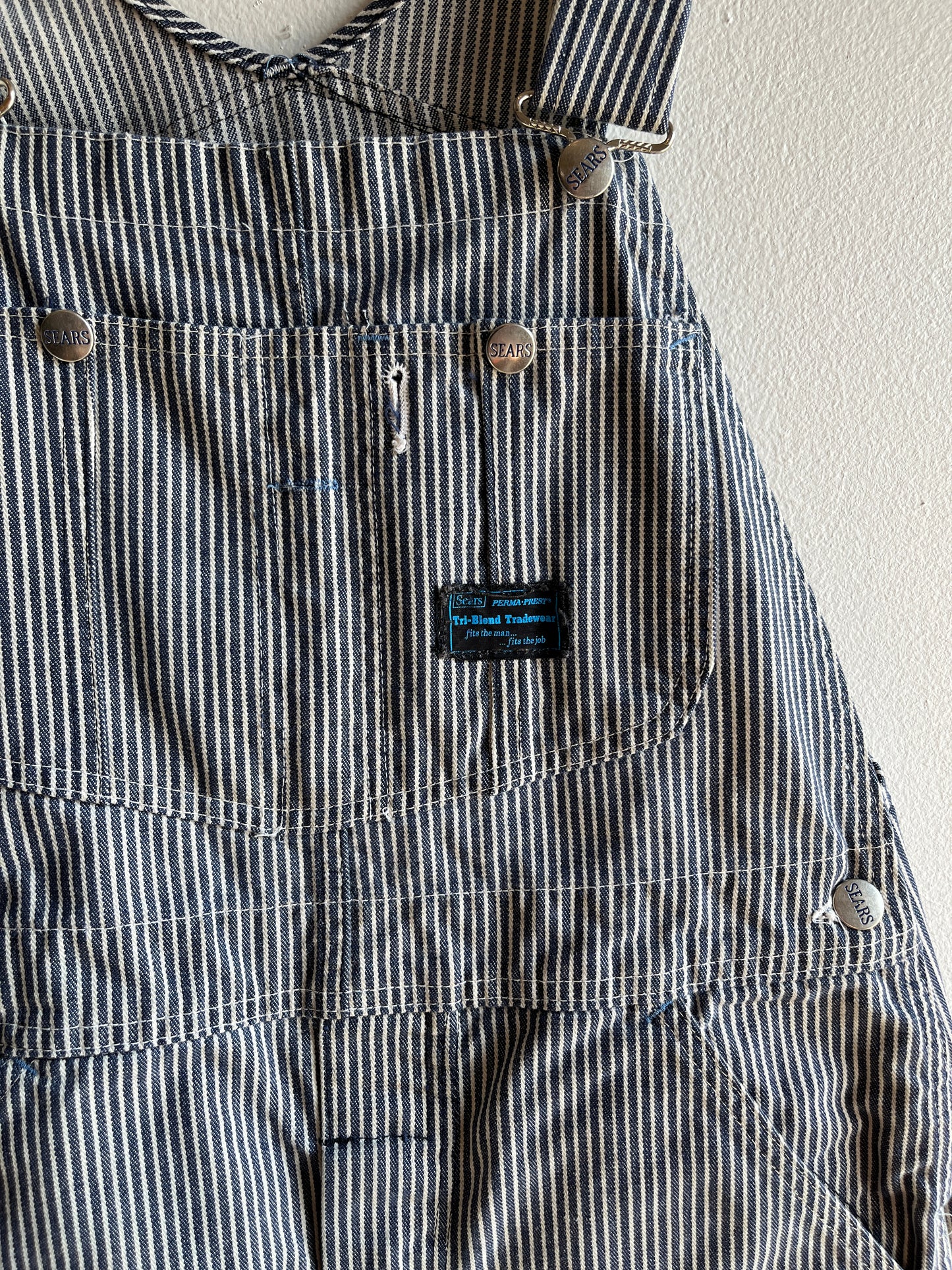 Vintage 1960/70’s Sears Hickory Stripe Denim Overalls - La Lovely Vintage 