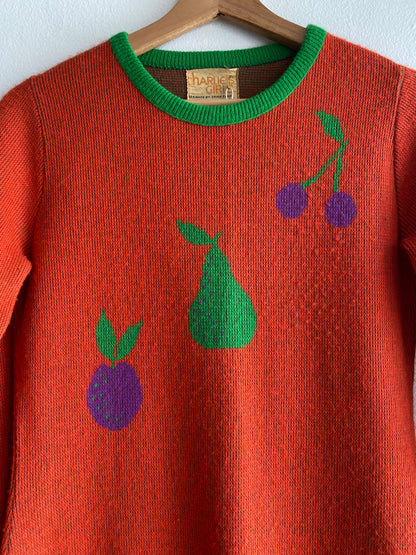 Vintage 60's Orange Fruit Novelty Sweater Dress - La Lovely Vintage 
