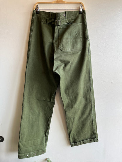 Vintage 1950’s Swedish Military Buckleback Fatigue Trousers - La Lovely Vintage 
